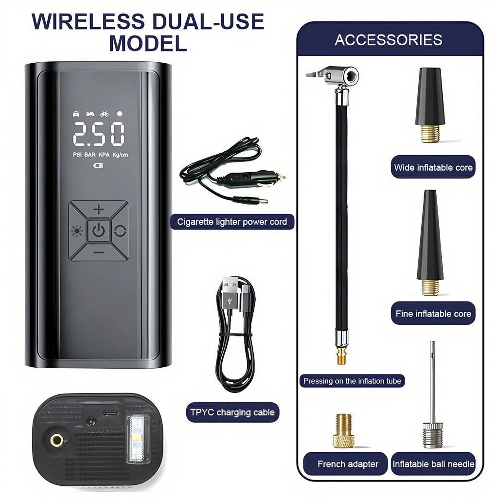 VELORA 6000mAh Portable Tire Inflator – 150 PSI