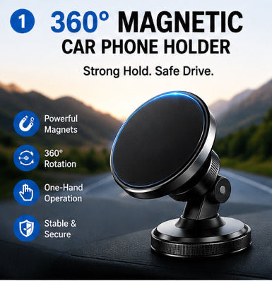 360° Magnetic Car Phone Holder