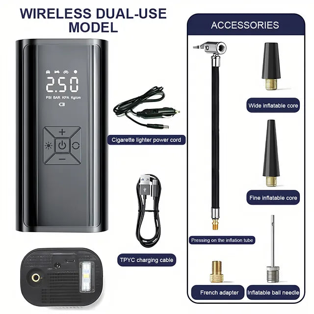 VELORA 6000mAh Portable Tire Inflator – 150 PSI