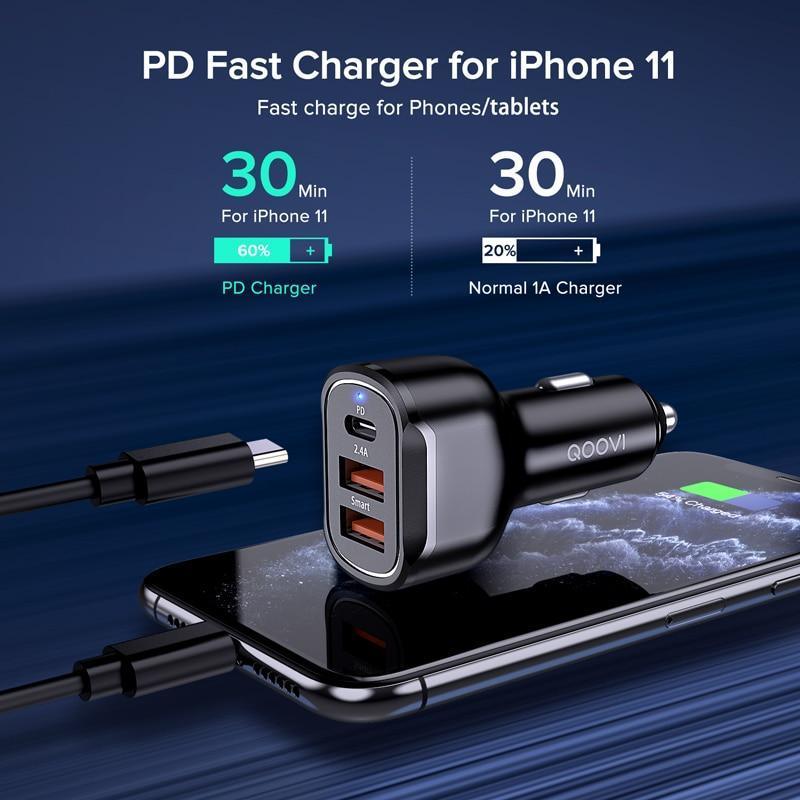 VELORA30W Fast Car Charger – USB+USB+C