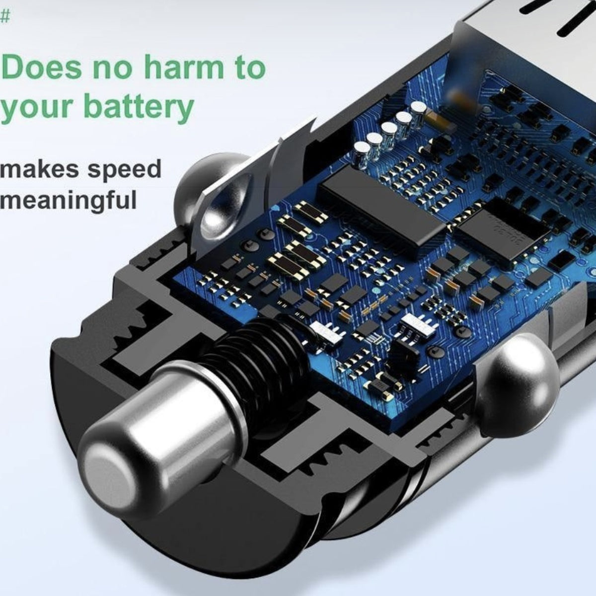 30W Fast Car Charger – USB & USB-C